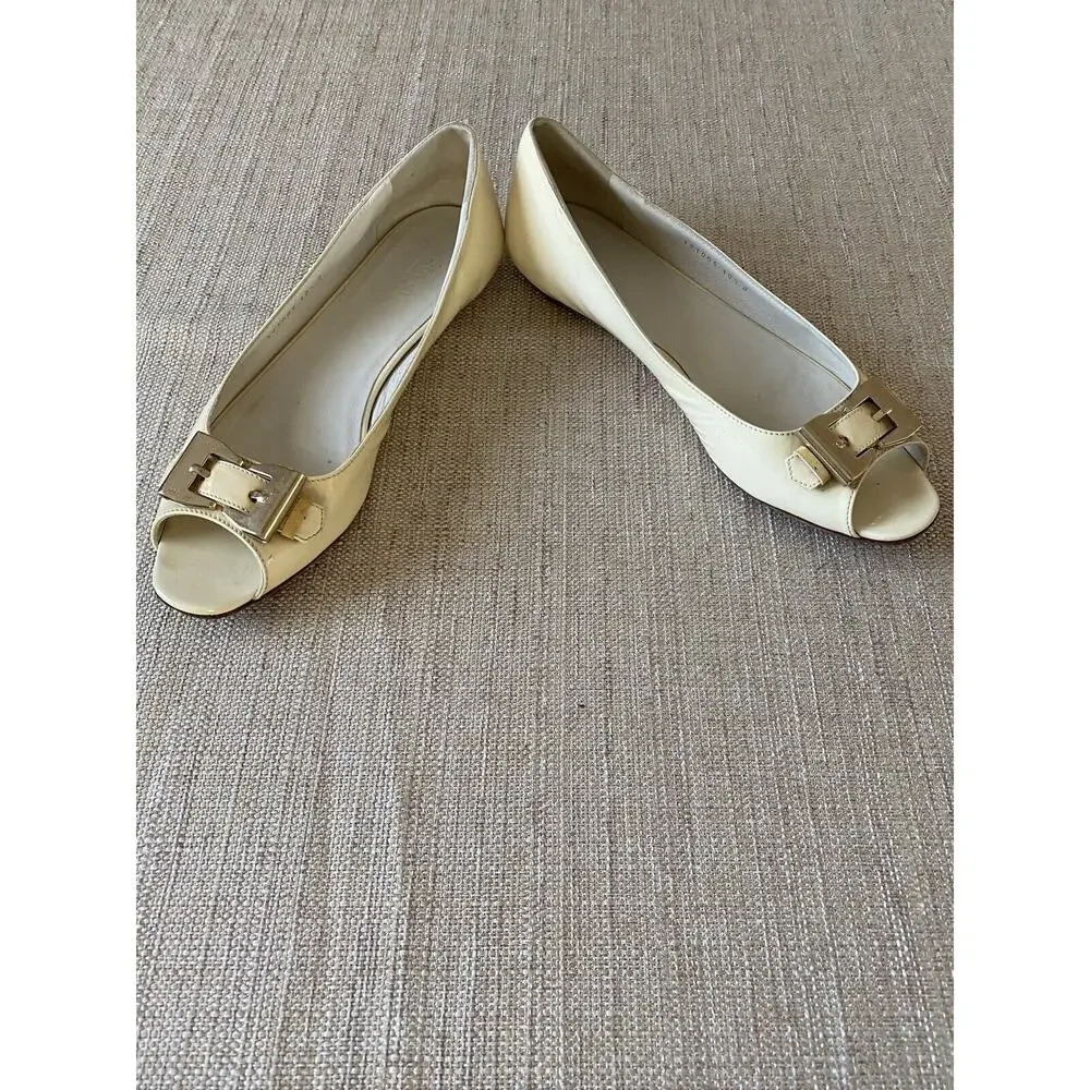 GUCCI patent leather flats open toes metal bow shoes Made In Italy 10.5 B - Picture 5 of 13